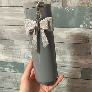 Starbucks 2023 Silver Glitter Holiday Tumbler W Bow Charm